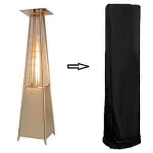 aidetech patio heater cover, outdoor standing square heater covers with zipper waterproof windproof thicker oxford (black, 87" h x 21" w x 24" d inch)