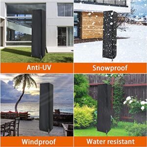 Aidetech Patio Heater Cover, Outdoor Standing Square Heater Covers with Zipper Waterproof Windproof Thicker Oxford (Black, 87" H x 21" W x 24" D Inch)