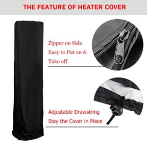 Aidetech Patio Heater Cover, Outdoor Standing Square Heater Covers with Zipper Waterproof Windproof Thicker Oxford (Black, 87" H x 21" W x 24" D Inch)