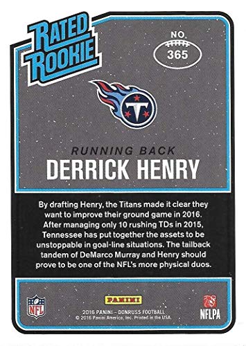 Derrick Henry 2016 Donruss Mint RATED ROOKIE Card #365 Showing this Tennessee Titans Star in His Blue Jersey