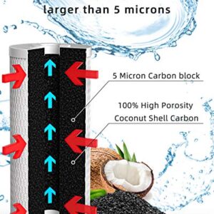 Fil-fresh 10" x 4.5" Whole House Water Filter 5 Micron Activated Carbon Water Filter Cartridge Replacement Compatible with DuPont WFHDC8001, Pelican CB-BB-10, EPM, EP-BB, 2 Pack