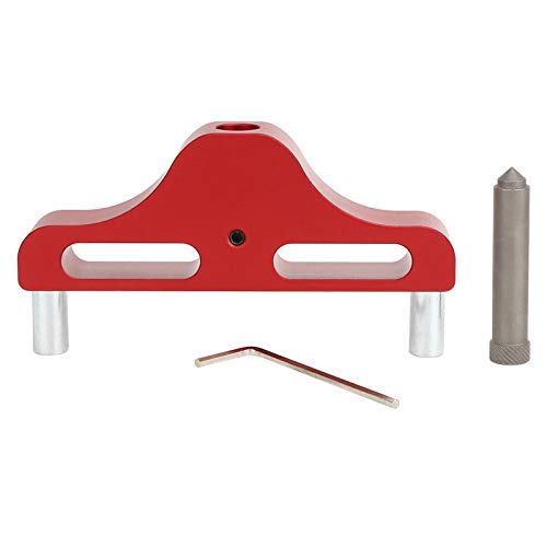 Walfront 95mm Center Scriber Line Scriber Aluminum Alloy Woodworking Marking Tool Marking Center Finder Tool Wood Scribe Marking Gauge Fits 10mm Thick Pen Blue/Red(Red)