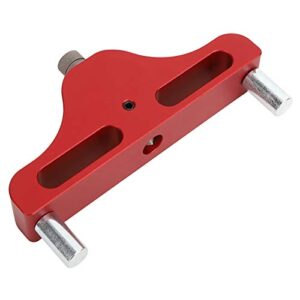 Walfront 95mm Center Scriber Line Scriber Aluminum Alloy Woodworking Marking Tool Marking Center Finder Tool Wood Scribe Marking Gauge Fits 10mm Thick Pen Blue/Red(Red)