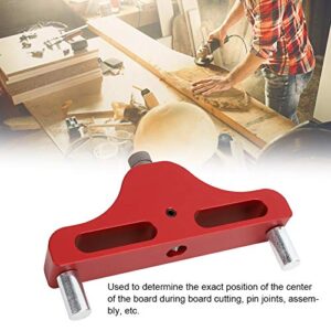 Walfront 95mm Center Scriber Line Scriber Aluminum Alloy Woodworking Marking Tool Marking Center Finder Tool Wood Scribe Marking Gauge Fits 10mm Thick Pen Blue/Red(Red)