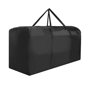 ihomepark extra large patio cushion cover, 68 x 30 x 20 inch black outdoor furniture seat cushion storage bag, water resistant rectangle oxford fabric bag