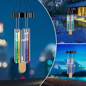 solar wind chimes lights, goline housewarming garden gifts for mom mother women grandma her, solar waterproof windchimes decoration memorial solar color changing lights for outdoor patio decor.