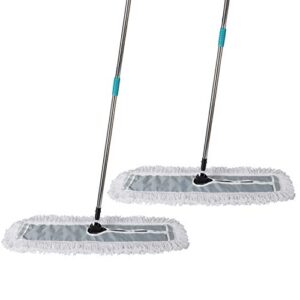 midoneat 36 inch industrial commercial cotton dust mop || 63 inch pole || two-layers thick and soft cotton yarn clean dirty water dust and hair more easily|| 2 sets economical (36 inch)