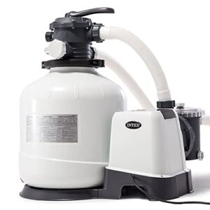 Intex 3000 GPH Sand Filter Pump, Automatic Vacuum Cleaner and Wall Mounted Skimmer Maintenance Set for Above Ground Outdoor Swimming Pools