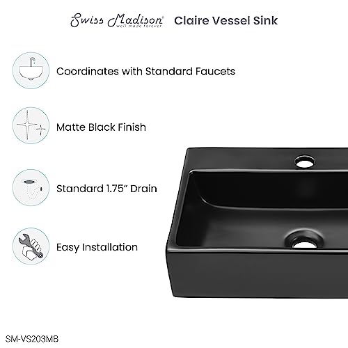 Swiss Madison SM-VS203 Claire 20" Rectangle Vessel Sink