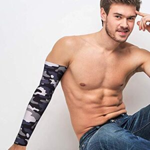 Mudder 9 Pairs Unisex UV Protection Sleeves Arm Cooling Sleeves Ice Silk Arm Sleeves Arm Cover Sleeves (Camouflage, Black)