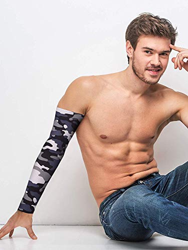 Mudder 9 Pairs Unisex UV Protection Sleeves Arm Cooling Sleeves Ice Silk Arm Sleeves Arm Cover Sleeves (Camouflage, Black)