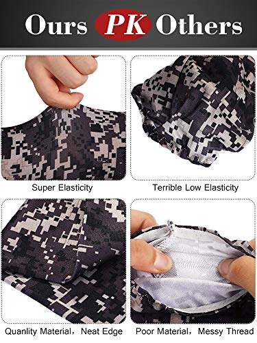 Mudder 9 Pairs Unisex UV Protection Sleeves Arm Cooling Sleeves Ice Silk Arm Sleeves Arm Cover Sleeves (Camouflage, Black)