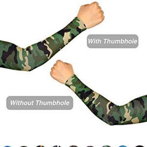 Mudder 9 Pairs Unisex UV Protection Sleeves Arm Cooling Sleeves Ice Silk Arm Sleeves Arm Cover Sleeves (Camouflage, Black)