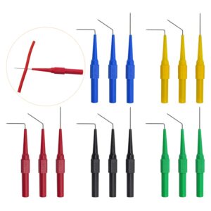 Makeronics 22PCS Back Probe Kit |15 Pcs 30V Back Probe Pin | 5 Pcs 4mm Banana Plug to Alligator Clip Circuit Test Wires (39.37 inch / 1m length) | 2 PCS Alligator Clips