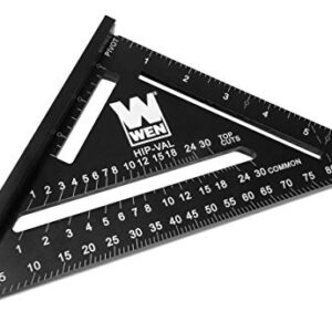 WEN ME777L 7-Inch Magnetic Rafter Square Layout Tool with Laser-Etched Scale, Silver