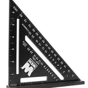 WEN ME777L 7-Inch Magnetic Rafter Square Layout Tool with Laser-Etched Scale, Silver