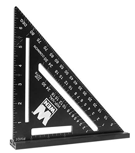 WEN ME777L 7-Inch Magnetic Rafter Square Layout Tool with Laser-Etched Scale, Silver