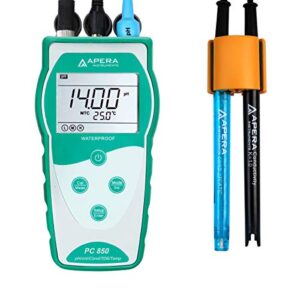apera instruments value series pc850 portable handheld ph/conductivity multi-parameter meter kit (ai5514)