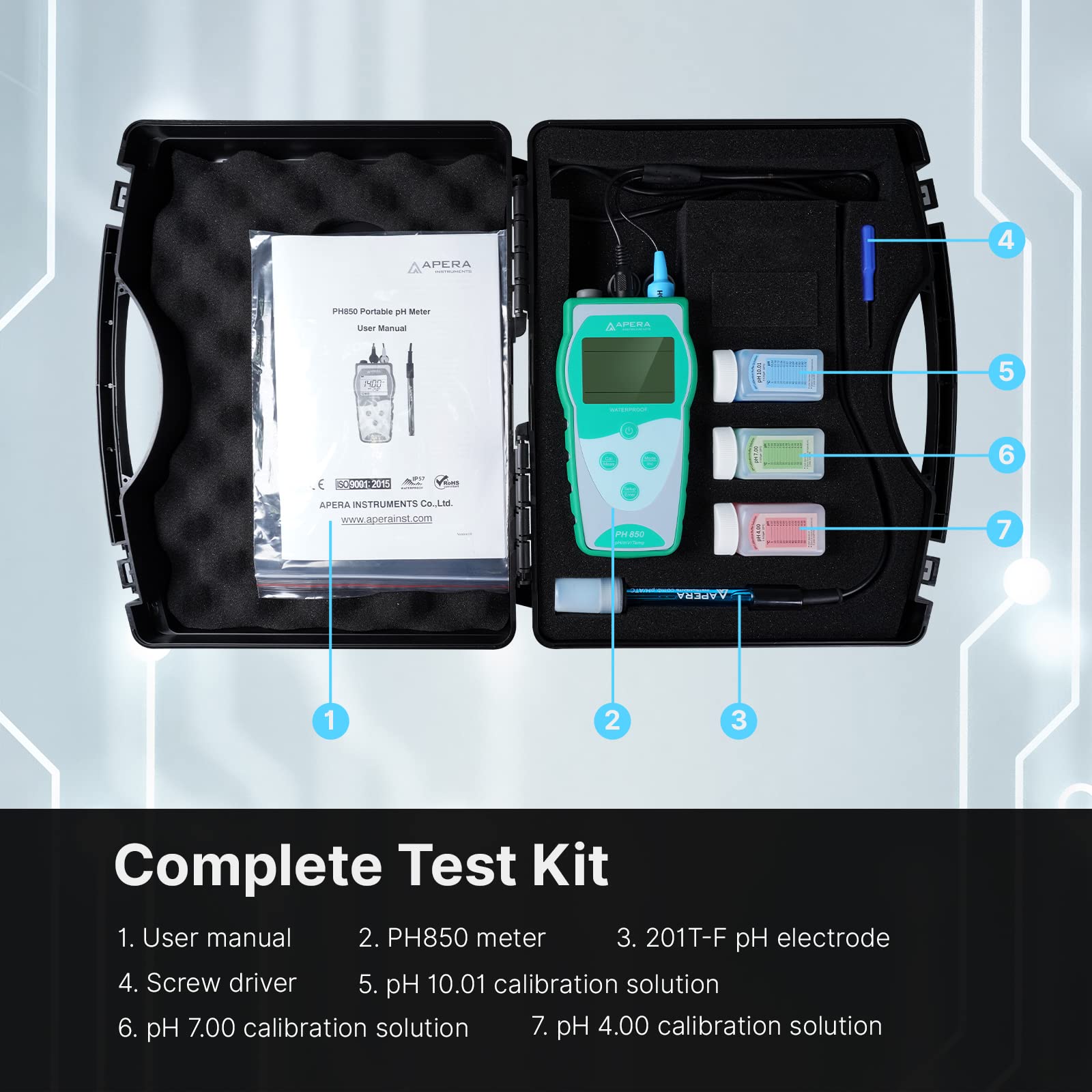 Apera Instruments Value Series PH850 Portable Handheld pH Meter Kit (AI5510)