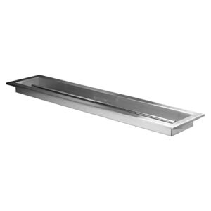celestial 36" x 6" commercial grade linear drop-in fire pit pan w/burner, 16 gauge stainless steel, 65,000 btu, beveled lip for extra strength, natural gas or propane, for diy outdoor gas fire pits