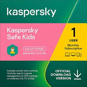 kaspersky safe kids | 1 user account | 1 month | amazon subscription - monthly auto-renewal