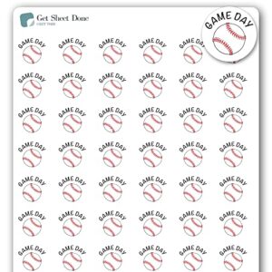 Baseball Planner Sticker / 54 Fun Vinyl Stickers (1/2”) / Sports Exercise Fitness Health Workout Game Reminder/Essential Productivity Life/Bullet Bujo Journal (1 Sheet, Baseball, Matte Vinyl)