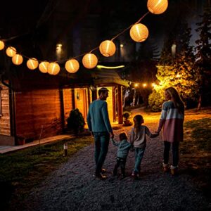 TIGOMOOV Lantern String Lights Plug in, Outdoor Lantern Lights String 9.83FT Pack of 10 Nylon Lantern String Lights for Patio,White Lights String for Bedroom(Lanterns Need Simple Assembly)