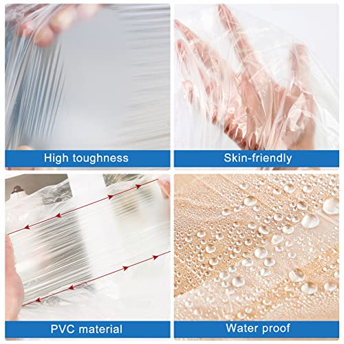 METCRY 50 Pieces of Plastic Sheeting for Body Wraps, 83x47 Inch Thick Plastic Sheeting for Body Wraps, Disposable Film Bathtub Sauna Accessories for Beauty Salon Spa Sauna