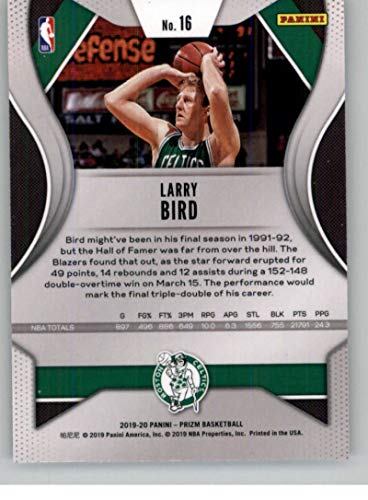 2019-20 Prizm NBA #16 Larry Bird Boston Celtics Official Panini Basketball Trading Card