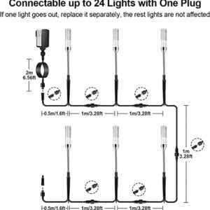 GreenClick Pathway Lights Outdoor, Extendable 6 Pack 570 Lumen Bright LED Path Lights, IP65 Waterproof 12V Landscape Lighting Cool White Acrylic Bubble Garden Lights for Lawn Patio Yard, 6000K