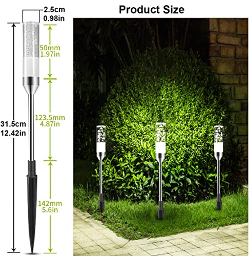 GreenClick Pathway Lights Outdoor, Extendable 6 Pack 570 Lumen Bright LED Path Lights, IP65 Waterproof 12V Landscape Lighting Cool White Acrylic Bubble Garden Lights for Lawn Patio Yard, 6000K