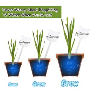 Jitnetiy 3 PCS Hand-Blown Glass Self Watering Globes,Plant Watering Bulbs,for Indoor Outdoor Plant (Clear Cat)