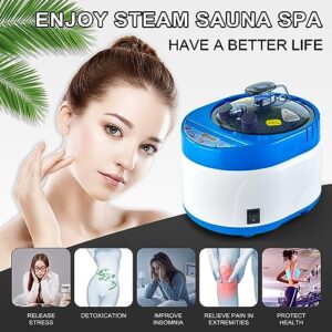 ZONEMEL Sauna Steamer Portable Pot 4 Liters, Stainless Steel Steam Generator with Remote Control, Spa Machine with Timer Display Mist Moisturizing for Body Detox, Home Spa (Blue, US Plug)