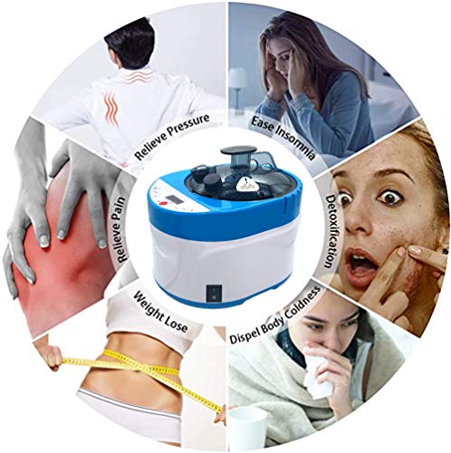 ZONEMEL Sauna Steamer Portable Pot 4 Liters, Stainless Steel Steam Generator with Remote Control, Spa Machine with Timer Display Mist Moisturizing for Body Detox, Home Spa (Blue, US Plug)