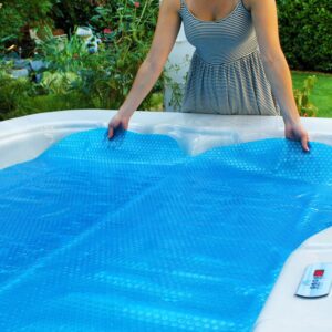 Spa Depot Thermo-Float 16-mil 6ft x 6ft Hot Tub Bubble Cover Floating Spa Blanket - trimmable Heavy-Duty Insulating Solar Heating