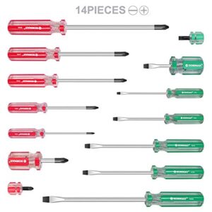 screwdriver sets ronmar magnetic slotted phillips screwdriver set 14 pcs repair home improvement craft
