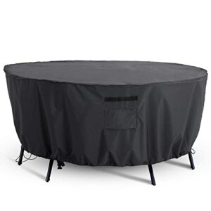 tempera patio round furniture cover , anti-fading and uv resistant sectional sofa , outdoor table cover waterproof , 84''d x 27.8''h,space grey