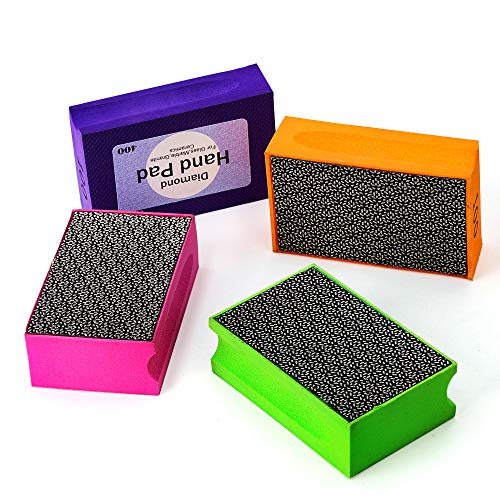 4 Pcs/Set Diamond Hand Polishing Pads Sanding Polishing Pads for Polishing Glass Stone Tile (FEH)