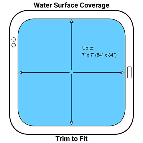 Spa Depot Thermo-Float 16-mil 7ft x 7ft Hot Tub Bubble Cover Floating Spa Blanket - trimmable Heavy-Duty Insulating Solar Heating