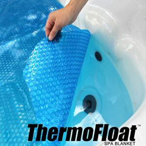 Spa Depot Thermo-Float 16-mil 7ft x 7ft Hot Tub Bubble Cover Floating Spa Blanket - trimmable Heavy-Duty Insulating Solar Heating