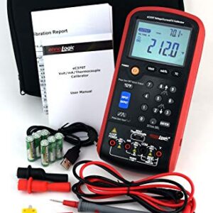 ennoLogic Volt mA Thermocouple Loop Process Calibrator eC370T - 0-20V and 4-20mA Simulator – Portable Millivolt mA and Temperature Signal Generator and Meter for Transmitters, Current Loops, PLC