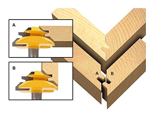 1/2" Router Bit 45 Degree Glue Joint Lock Miter, APlus Woodworking Cutter Tools Set, 3 Pcs