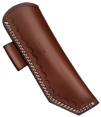 Ottoza Handmade Leather Knife Sheath SIDE DRAW Knife Sheath - Bushcraft Knife Sheath - Hunting Knife Sheath - Survival Knife Sheath - Vertical Knife Sheath Dark Brown TOP GRAIN LEATHER No:206