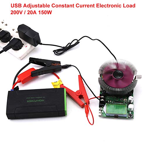 Electronic Load Tester, 150W 200V 20A USB Load Tester, Adjustable Constant Current Electronic Load Battery Capacity Tester Module