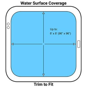 Spa Depot Thermo-Float 16-mil 8ft x 8ft Hot Tub Bubble Cover Floating Spa Blanket - trimmable Heavy-Duty Insulating Solar Heating