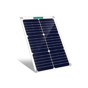 himino waterproof solar panel with usb output ports, portable solar charger for car, rv, boat, cell phone & more (20w)