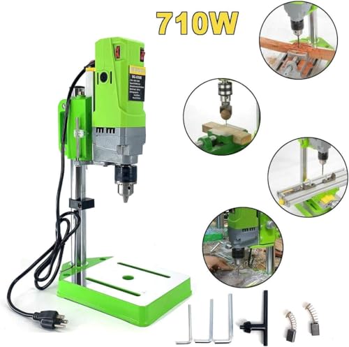 DOMINTY Bench Drill Stand 710W Mini Electric Bench Drilling Machine Drill Chuck 1-13mm for Hand Drill