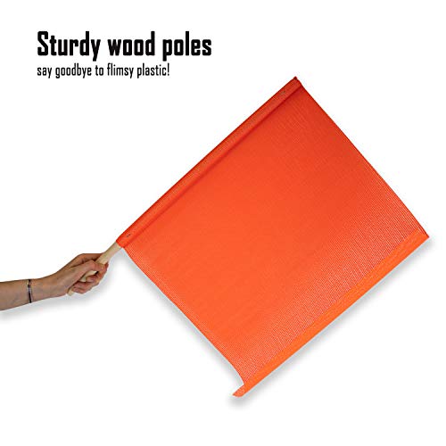 Bright Orange Safety Wide Load Flag Traffic Warning Flags for Trucks 4 Pack 18”x18”