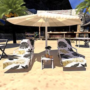 beach chair towel with side pockets,microfiber chaise lounge chair towel covers,pool lounge chair cover,outdoor sun bed beach chair covers for sun lounger pool sunbathing beach hotel vacation