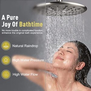 SunCleanse Shower System, Bathroom Rainfall Shower Faucet Set Complete with 7-Setting Handheld Shower Head Combo, Included Rough in Valve and Trim Kit, Brushed Nickel